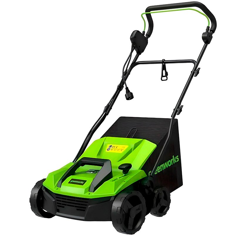 Аэратор электрический GREENWORKS GDT15, 1.5кВт, ширина/глубина 36см/12мм, травосборник 45л